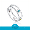 Luxury Aquamarine 925 Sterling Silver Ring for Ladies (R-0445)